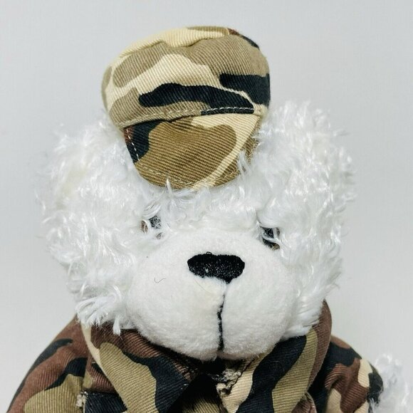 Artistic Toy Bear Plush Army Military Soldier Jacket Veteran Uniform Hat Costume - Picture 8 of 12